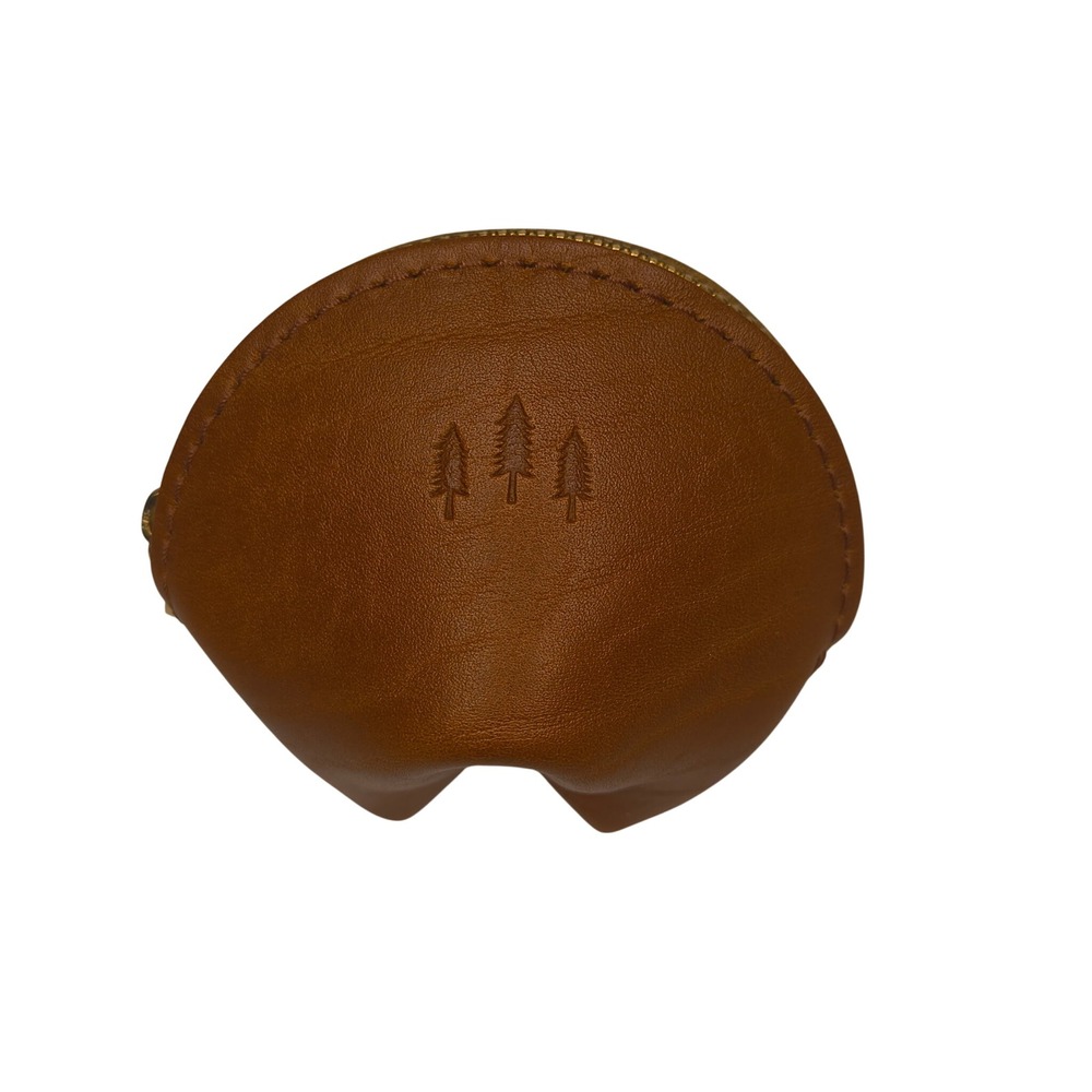 Portland Leather Goods Fortune Cookie Pouch Honey Brown Leather Zip NEW